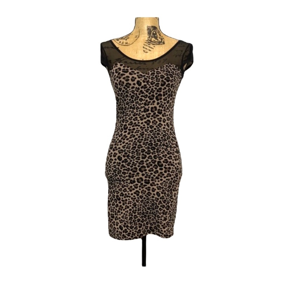 Animal Print Sheer Mini Sheath Dress 8